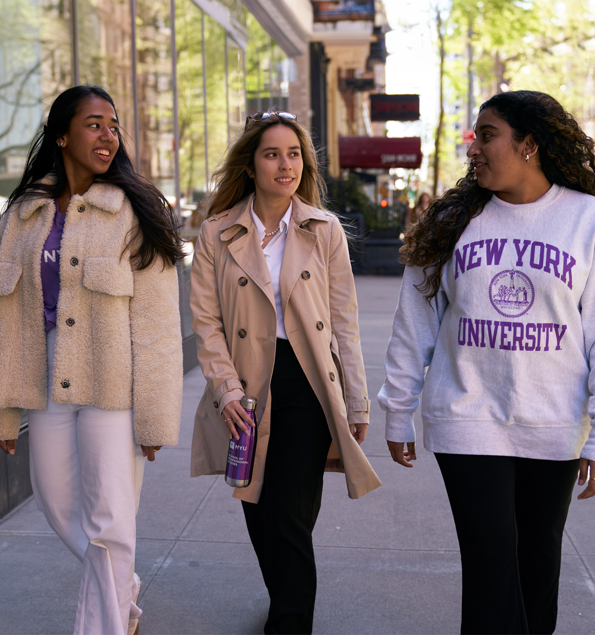 Three students walk around NYC.